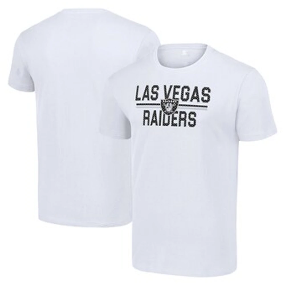 Men's Starter White Las Vegas Raiders Team Mesh Print Graphic T-Shirt