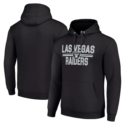 Unisex Starter Black Las Vegas Raiders Team Mesh Print Graphic Tri-Blend Pullover Hoodie