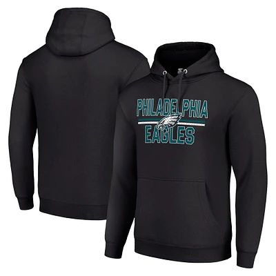 Unisex Starter Black Philadelphia Eagles Team Mesh Print Graphic Tri-Blend Pullover Hoodie