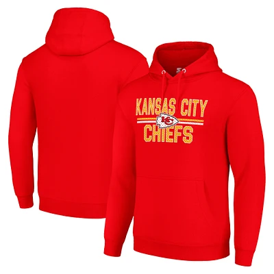 Unisex Starter Kansas City Chiefs Team Mesh Print Graphic Tri-Blend Pullover Hoodie