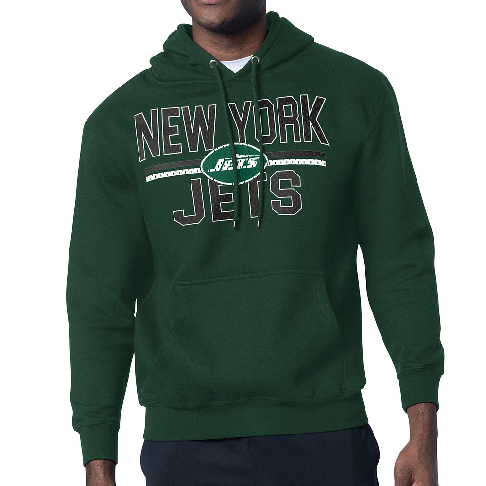 Unisex Starter New York Jets Team Mesh Print Graphic Tri-Blend Pullover Hoodie