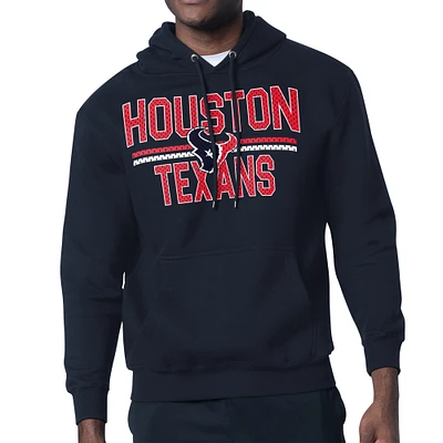 Unisex Starter Navy Houston Texans Team Mesh Print Graphic Tri-Blend Pullover Hoodie