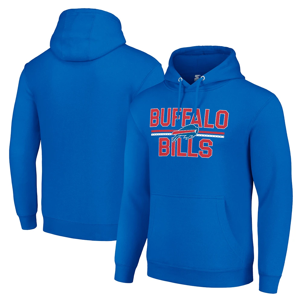 Unisex Starter Royal Buffalo Bills Team Mesh Print Graphic Tri-Blend Pullover Hoodie