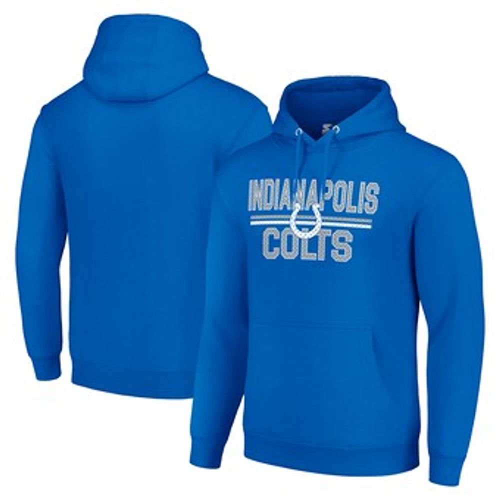 Unisex Starter Royal Indianapolis Colts Team Mesh Print Graphic Tri-Blend Pullover Hoodie