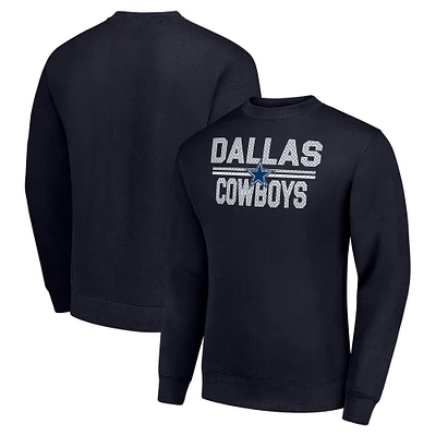 Men's Starter Navy Dallas Cowboys Team Mesh Print Graphic Pullover Sweatshirt