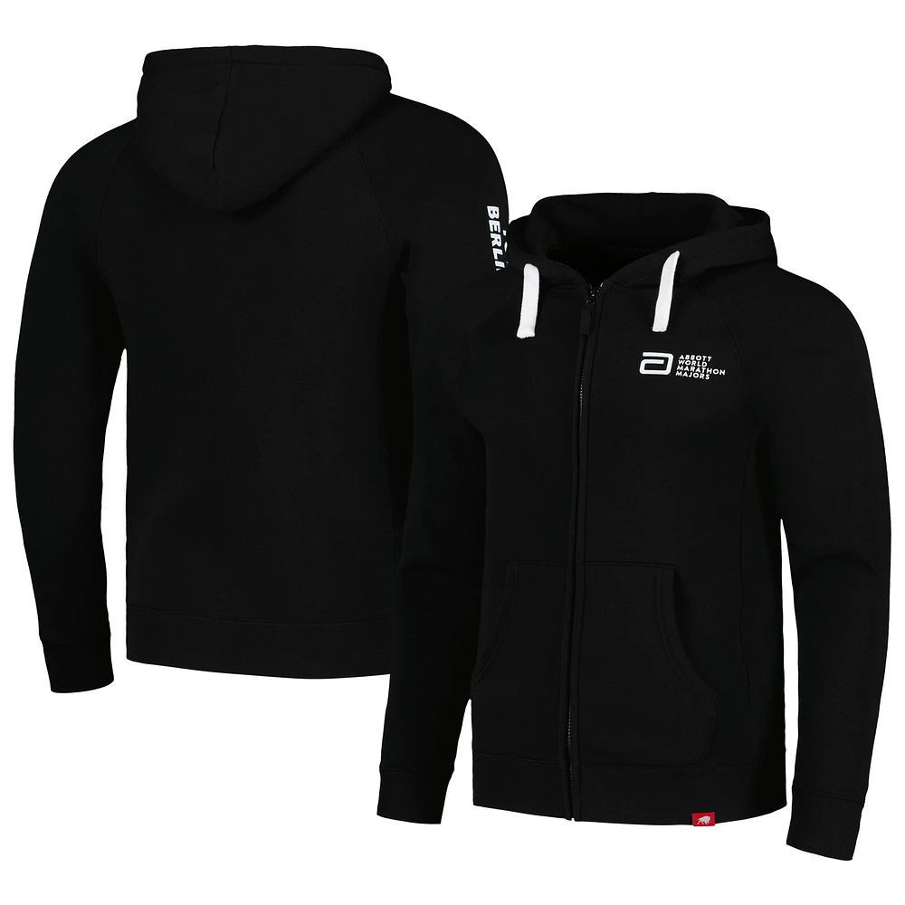 Unisex Sportiqe Black Abbott World Marathon Majors Heywood Raglan Full-Zip Hoodie