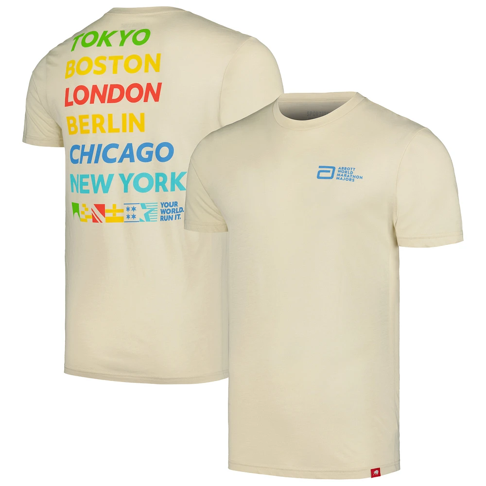 Unisex Sportiqe Cream Abbott World Marathon Majors Tri-Blend T-Shirt