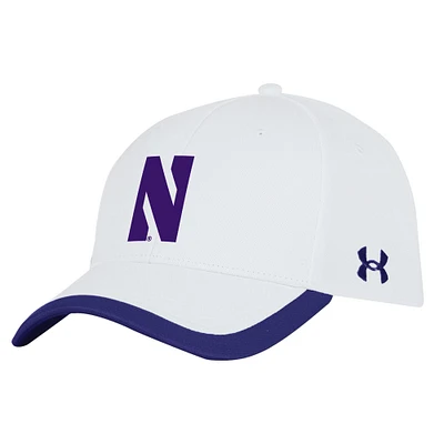 Men's Under Armour White Northwestern Wildcats Sideline Blitzing Accent Adjustable Hat