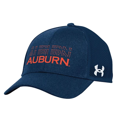 Men's Under Armour Navy Auburn Tigers 2024 Sideline Blitzing Trucker Adjustable Hat