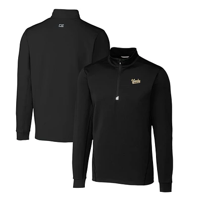 Men's Cutter & Buck Black Vanderbilt Commodores Big Tall Traverse Stretch Quarter-Zip DryTec Top