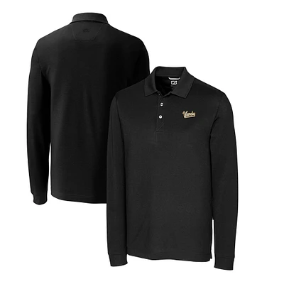 Men's Cutter & Buck Vanderbilt Commodores Big Tall Tri-Blend Pique Long Sleeve DryTec Polo