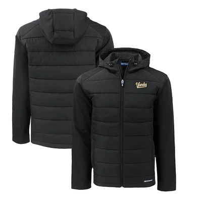 Men's Cutter & Buck Vanderbilt Commodores Big Tall Evoke Hybrid Eco Softshell Recycled Full-Zip Hooded PrimaLoft Jacket