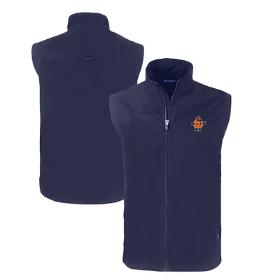Men's Cutter & Buck Navy Syracuse Orange Big Tall Charter Eco Full-Zip Vest