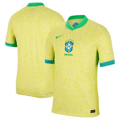 Men's Nike Yellow Brazil National Team 2024 Home Match Authentic Jersey