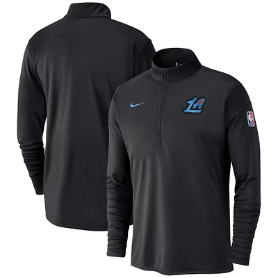 Men's Nike Black LA Clippers 2024/25 City Edition Authentic Coaches Performance Half-Zip Top