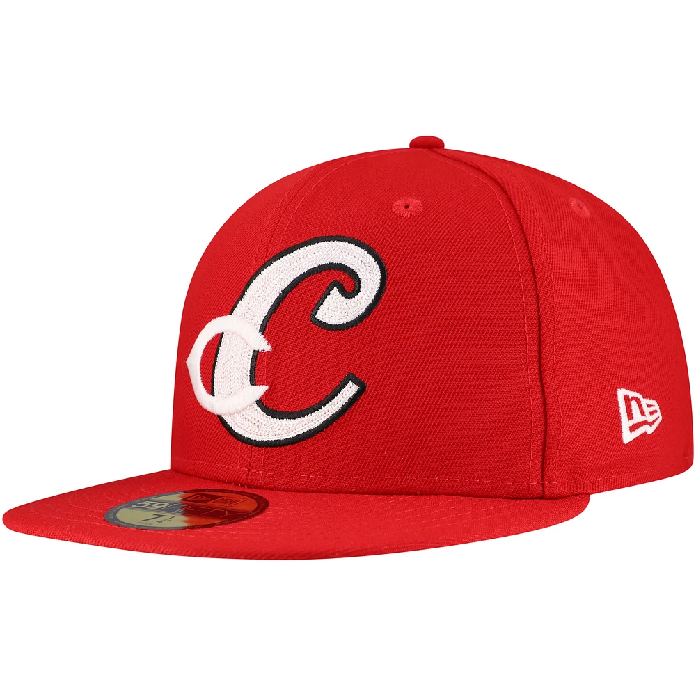 Men's New Era Red Cincinnati Reds Duo Logo 2.0 59FIFTY Fitted Hat
