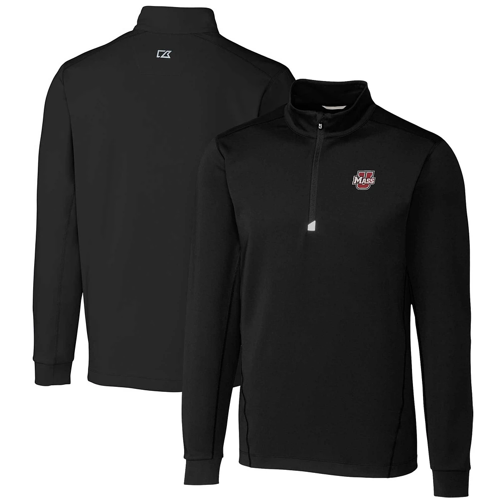 Men's Cutter & Buck UMass Minutemen Traverse Stretch Quarter-Zip Pullover Top