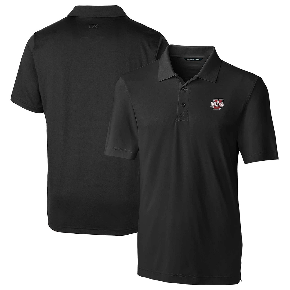 Men's Cutter & Buck Black UMass Minutemen Forge Stretch Polo