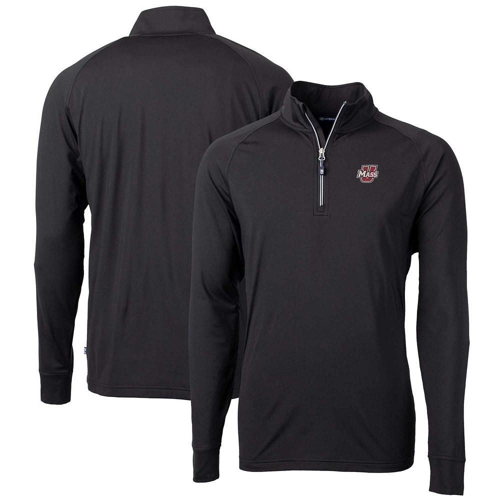 Men's Cutter & Buck UMass Minutemen Adapt Eco Knit Stretch Recycled Quarter-Zip Pullover Top
