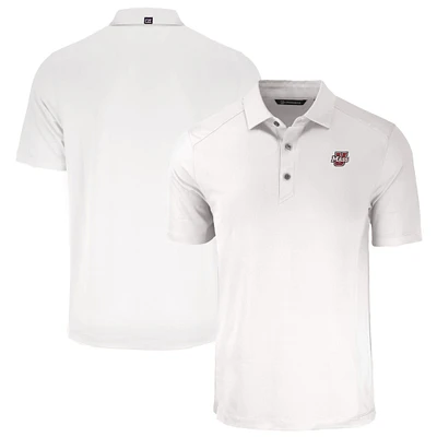 Men's Cutter & Buck White UMass Minutemen Forge Eco Stretch Recycled Polo