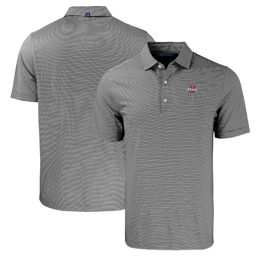 Men's Cutter & Buck UMass Minutemen Forge Eco Double Stripe Stretch Recycled Polo