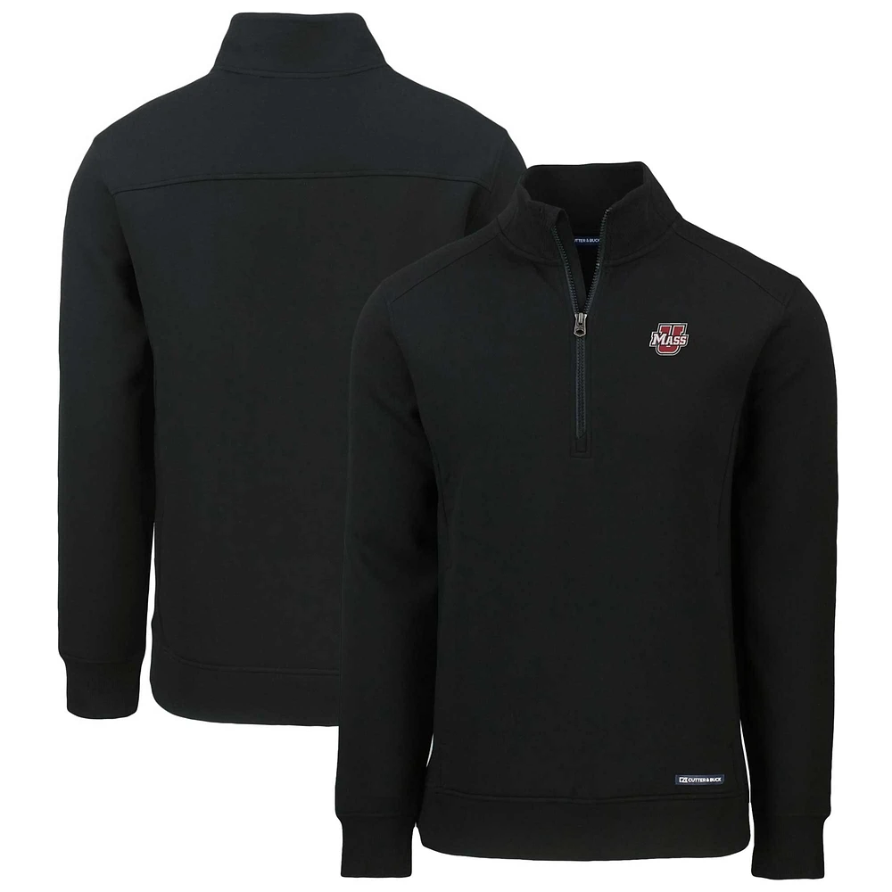 Men's Cutter & Buck UMass Minutemen Roam Eco Recycled Quarter-Zip Pullover Top