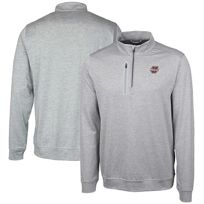 Men's Cutter & Buck Gray UMass Minutemen Stealth Heathered Quarter-Zip Pullover Top