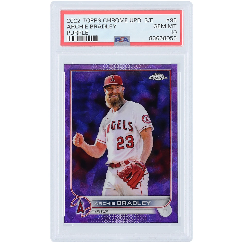 Archie Bradley Los Angeles Angels 2022 Topps Chrome Updates Purple Refractor #US98 #9/10 PSA Authenticated 10 Card
