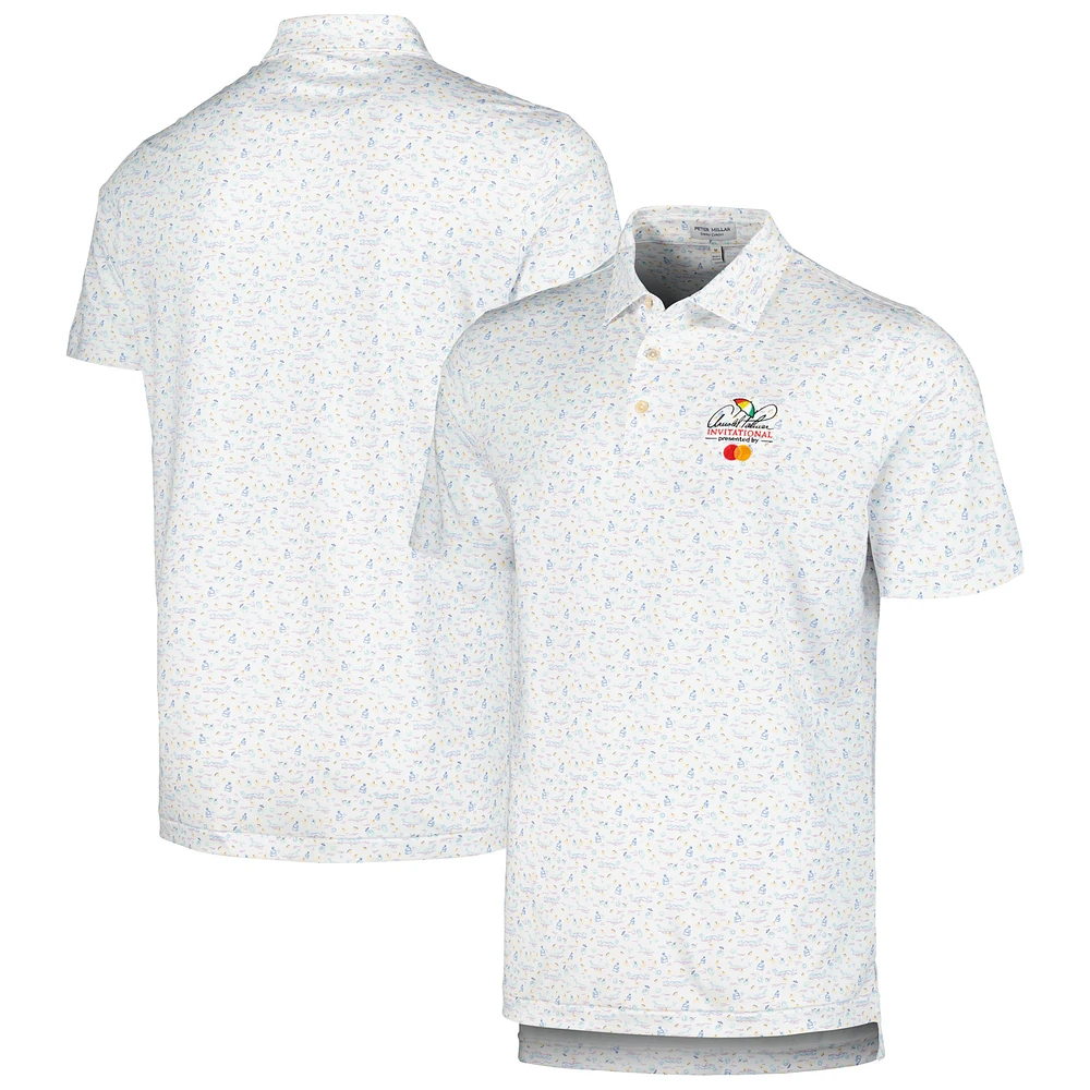 Men's Peter Millar White Arnold Palmer Invitational 5 O’clock in Fiji Performance Jersey Polo