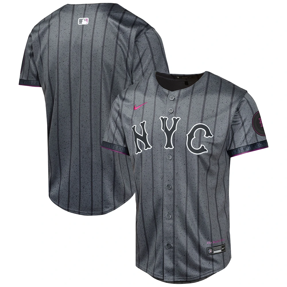 Youth Nike Graphite New York Mets 2024 City Connect Limited Jersey