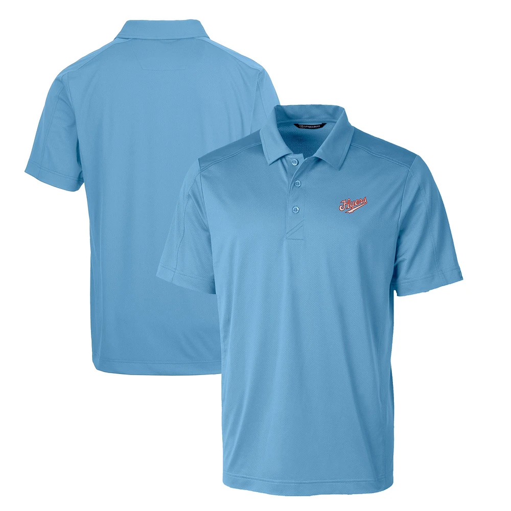Men's Cutter & Buck Light Blue Dayton Flyers Big Tall Prospect Textured Stretch DryTec Polo
