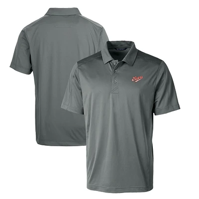 Men's Cutter & Buck Gray Dayton Flyers Big Tall Prospect Textured Stretch DryTec Polo
