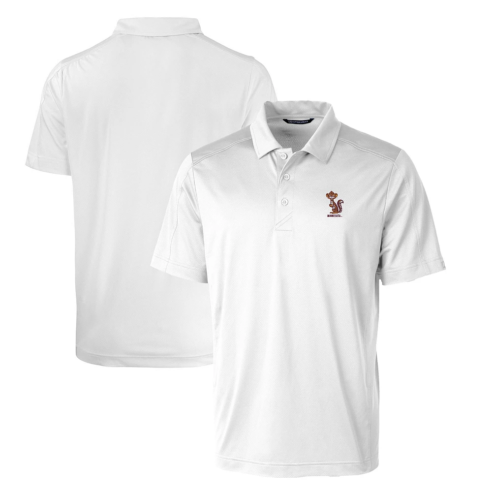 Men's Cutter & Buck White Minnesota Golden Gophers Big Tall Prospect Textured Stretch DryTec Polo