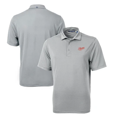 Men's Cutter & Buck Gray Dayton Flyers Big Tall Virtue Eco Pique Recycled DryTec Polo