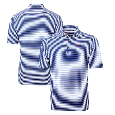 Men's Cutter & Buck Royal SMU Mustangs Big Tall Virtue Eco Pique Stripe Recycled DryTec Polo
