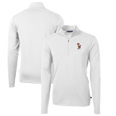 Men's Cutter & Buck White Minnesota Golden Gophers Big & Tall Virtue Eco Pique Recycled Quarter-Zip DryTec Top