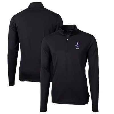 Men's Cutter & Buck Kansas State Wildcats Big Tall Virtue Eco Pique Recycled Quarter-Zip DryTec Top
