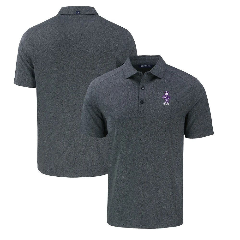 Men's Cutter & Buck Heather Kansas State Wildcats Big Tall Forge Eco Stretch Recycled Polo