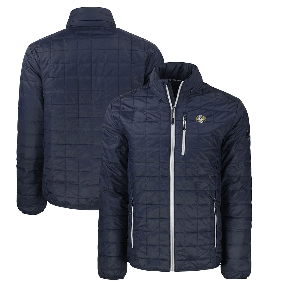 Men's Cutter & Buck Navy North Carolina Tar Heels Big Tall Rainier PrimaLoft Eco Insulated Full-Zip Puffer Jacket