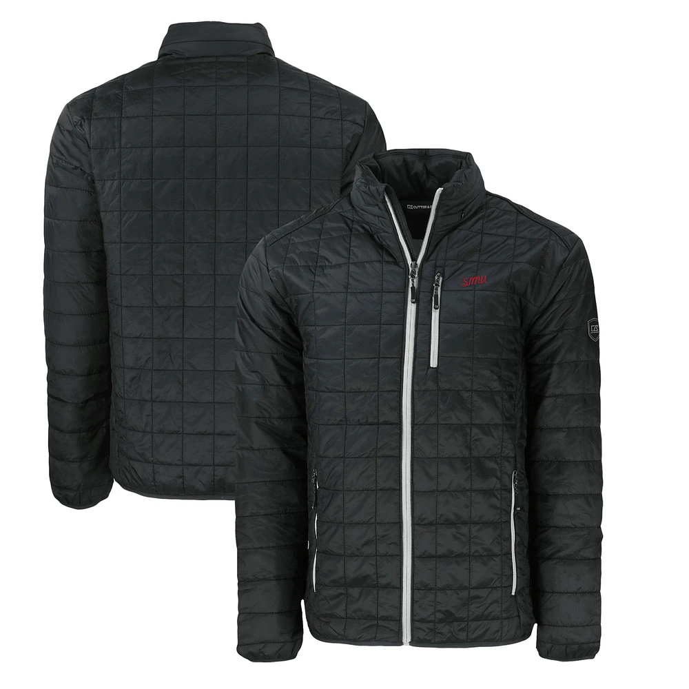 Men's Cutter & Buck SMU Mustangs Big Tall Rainier PrimaLoft Eco Insulated Full-Zip Puffer Jacket