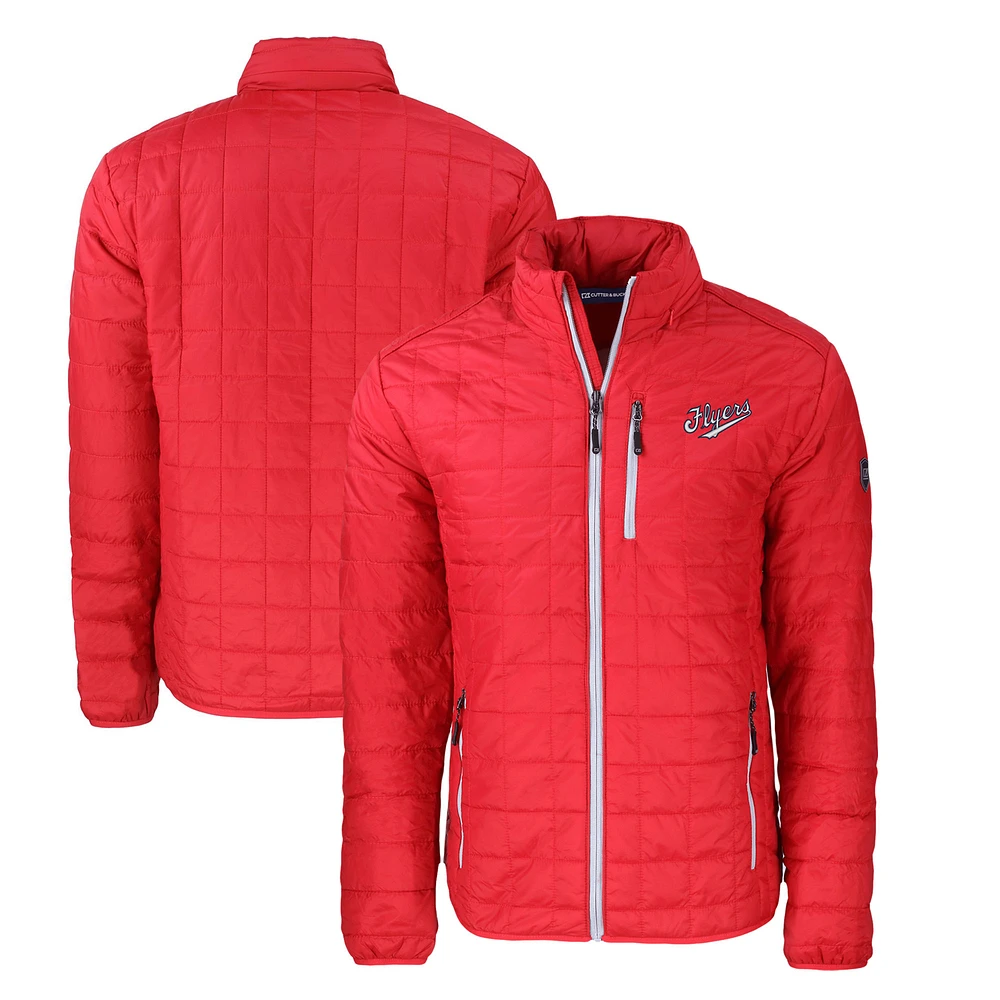 Men's Cutter & Buck Red Dayton Flyers Big Tall Rainier PrimaLoft Eco Insulated Full-Zip Puffer Jacket