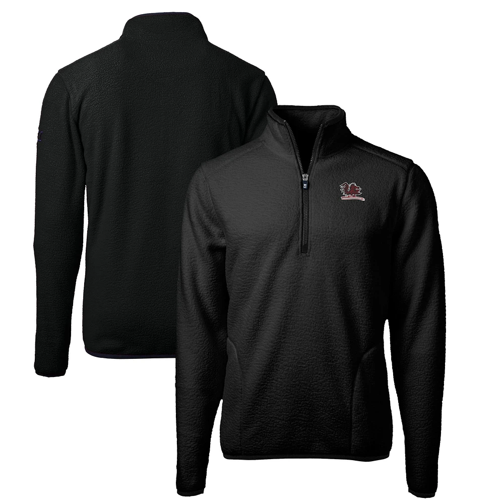 Men's Cutter & Buck Black South Carolina Gamecocks Big Tall Cascade Eco Sherpa Fleece Quarter-Zip Jacket