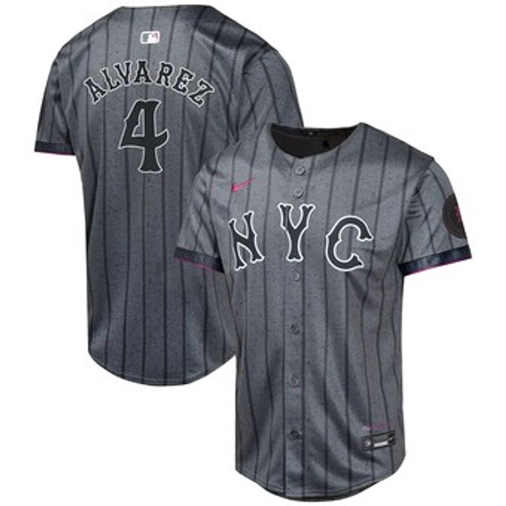 Youth Nike Francisco Alvarez Graphite New York Mets 2024 City Connect Limited Player Jersey
