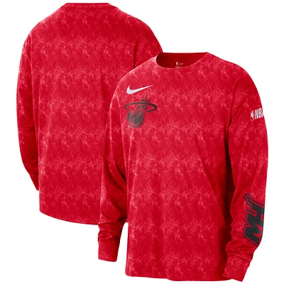 Men's Nike Red Miami Heat 2024/25 City Edition Courtside Max90 Heavyweight Long Sleeve T-Shirt