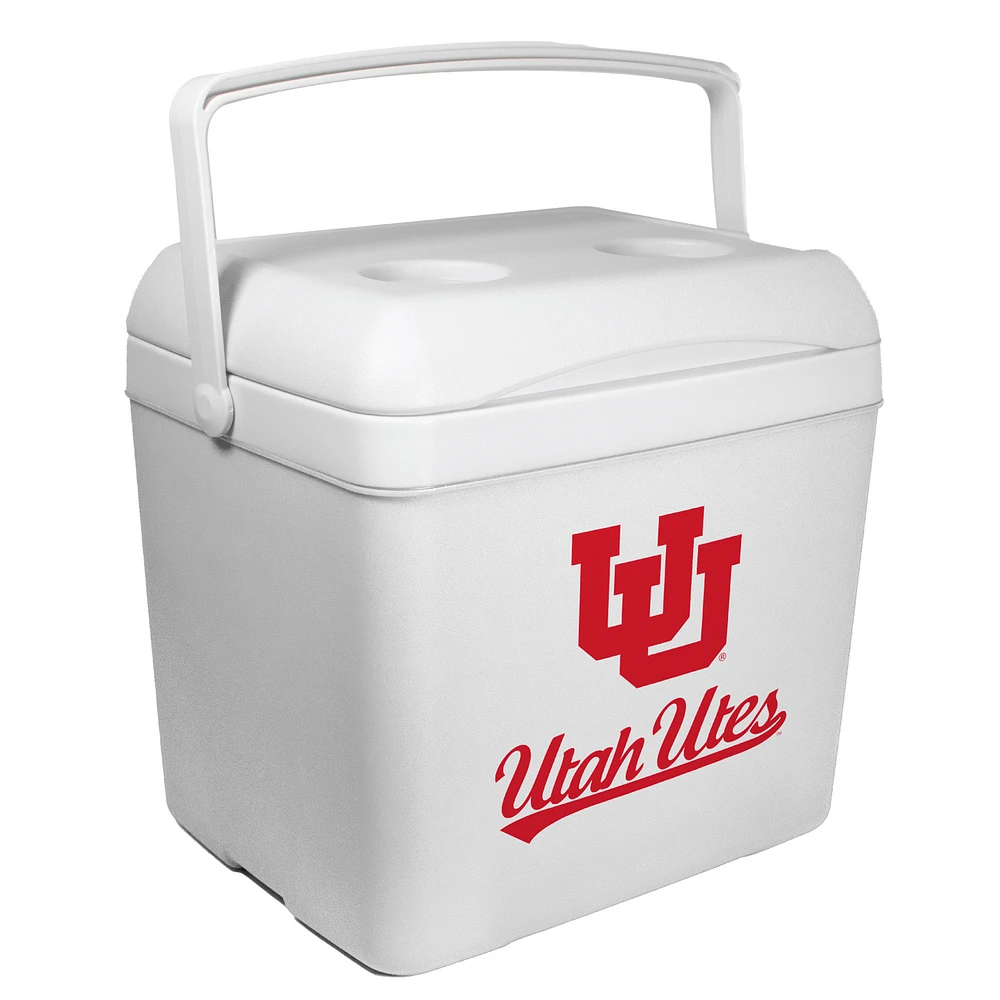 White Utah Utes 24-Can Tailgate Cooler