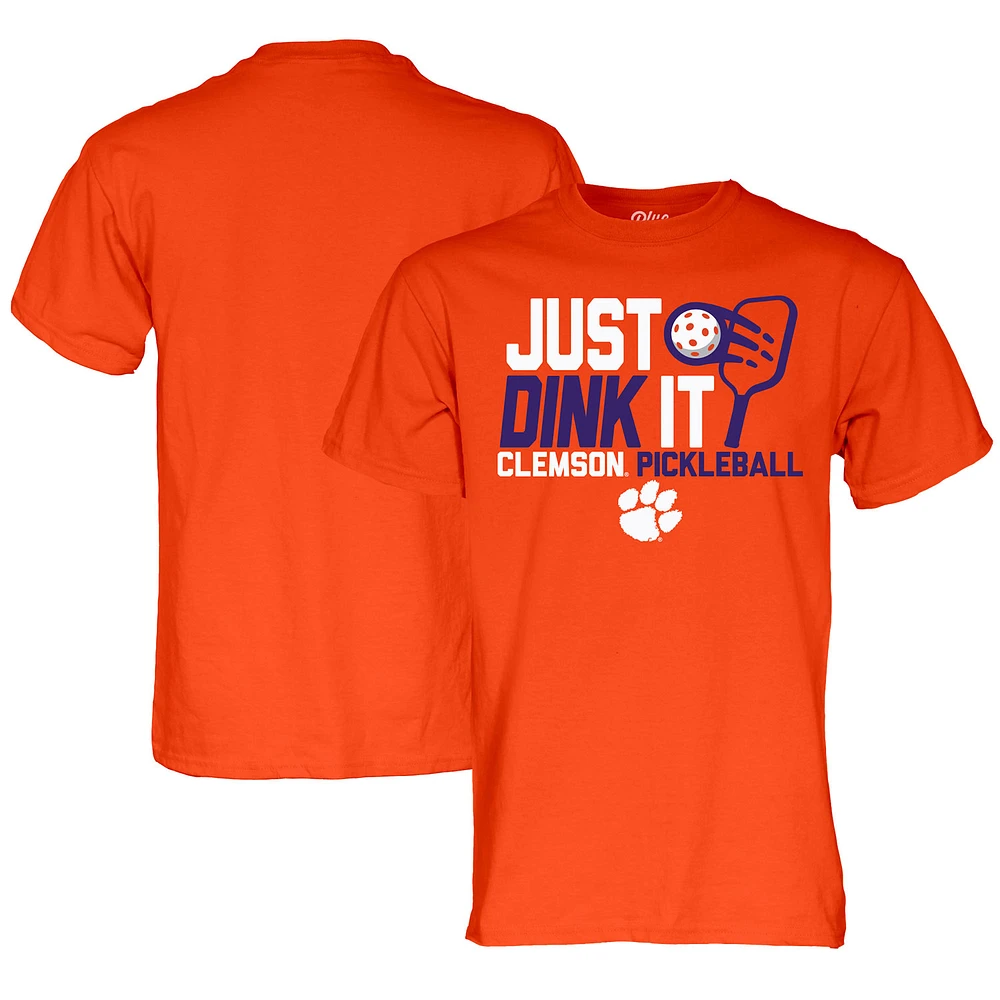 Men's Blue 84 Orange Clemson Tigers Just Dink It Pickleball T-Shirt