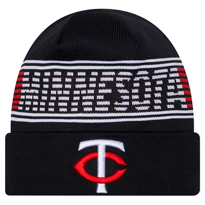 Men's New Era Navy Minnesota Twins Authentic Collection Cuffed Knit Hat
