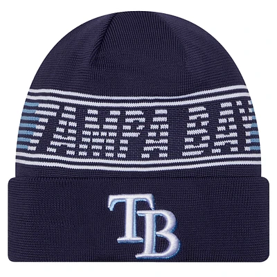 Men's New Era Navy Tampa Bay Rays Authentic Collection Cuffed Knit Hat