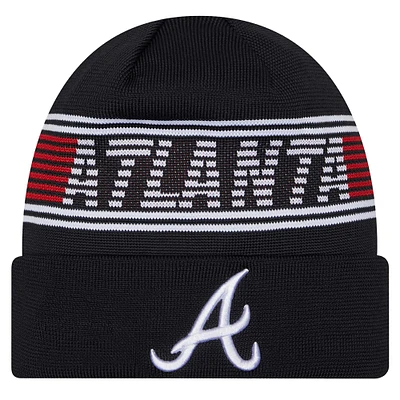 Men's New Era Navy Atlanta Braves Authentic Collection Cuffed Knit Hat