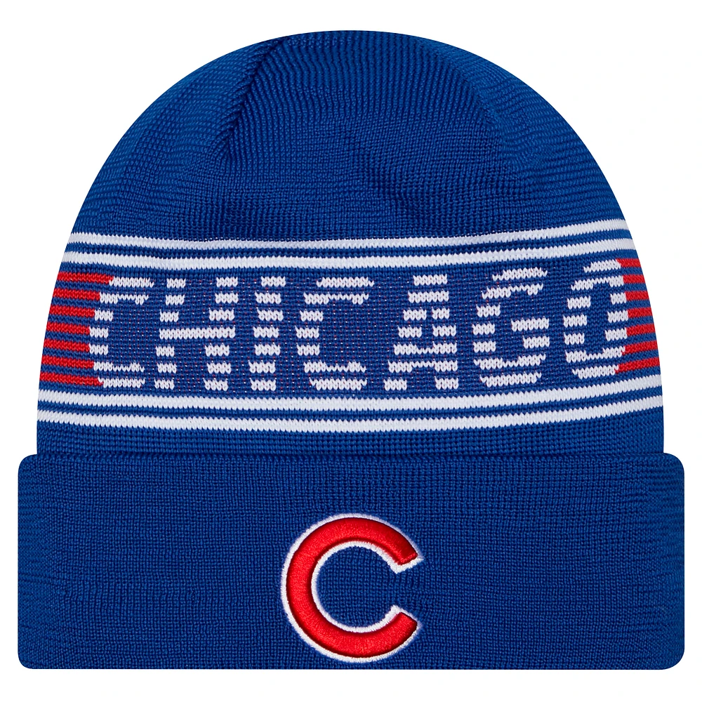 Men's New Era Royal Chicago Cubs Authentic Collection Cuffed Knit Hat